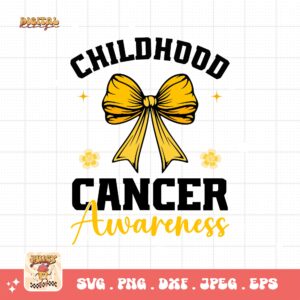 Childhood Cancer Awareness Coquette Bow Svg, Childhood Cancer Awareness Svg Png, Pediatric Cancer Awareness Ribbon Svg Cricut Sublimation