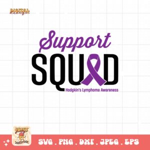 support Squad Svg, Hodgkin's Lymphoma Awareness Svg Png, Purple Ribbon Svg Hodgkins Disease Cricut Sublimation